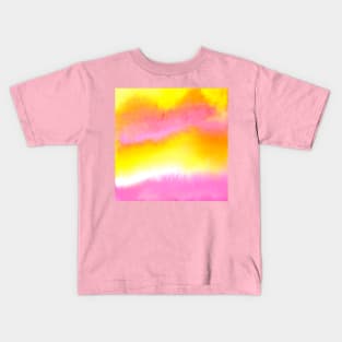 Yellow and Pink Watercolor Blend Kids T-Shirt